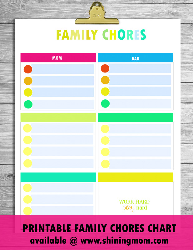 Free Family Chore Chart Template