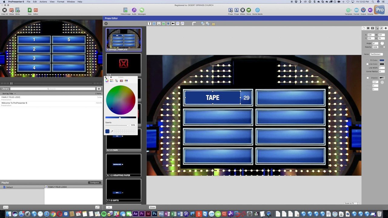 Family Feud Game Board ProPresenter template