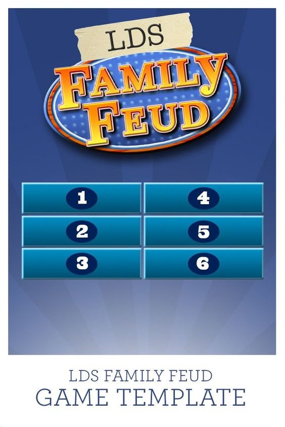 Use this LDS Family Feud game template with 38 questions
