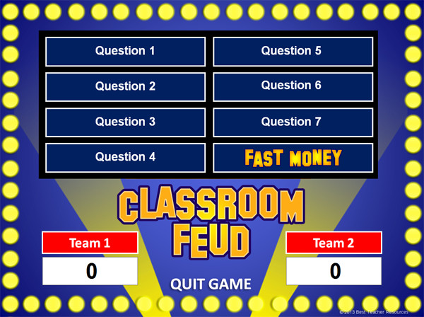 Family Feud PowerPoint Template Classroom Game