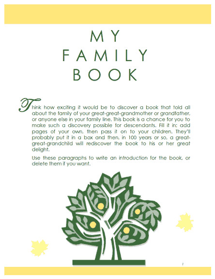 Family Tree Template Family History Record Template