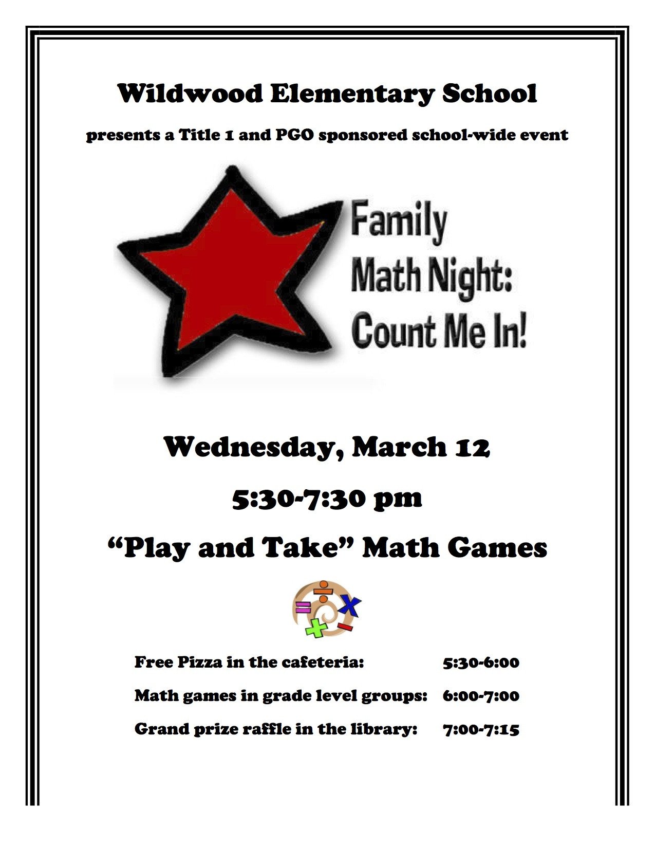 Wildwood Family Math Night – March 12