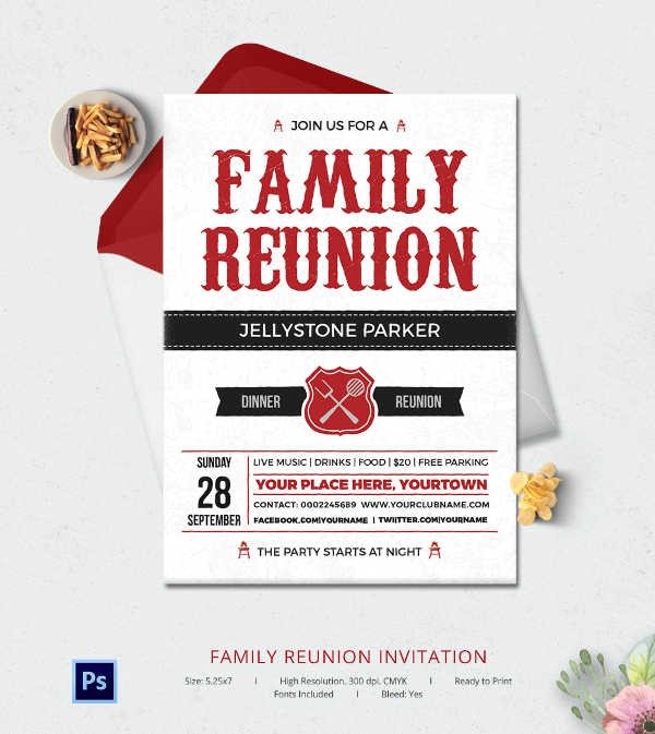 32 Family Reunion Invitation Templates Free PSD Vector