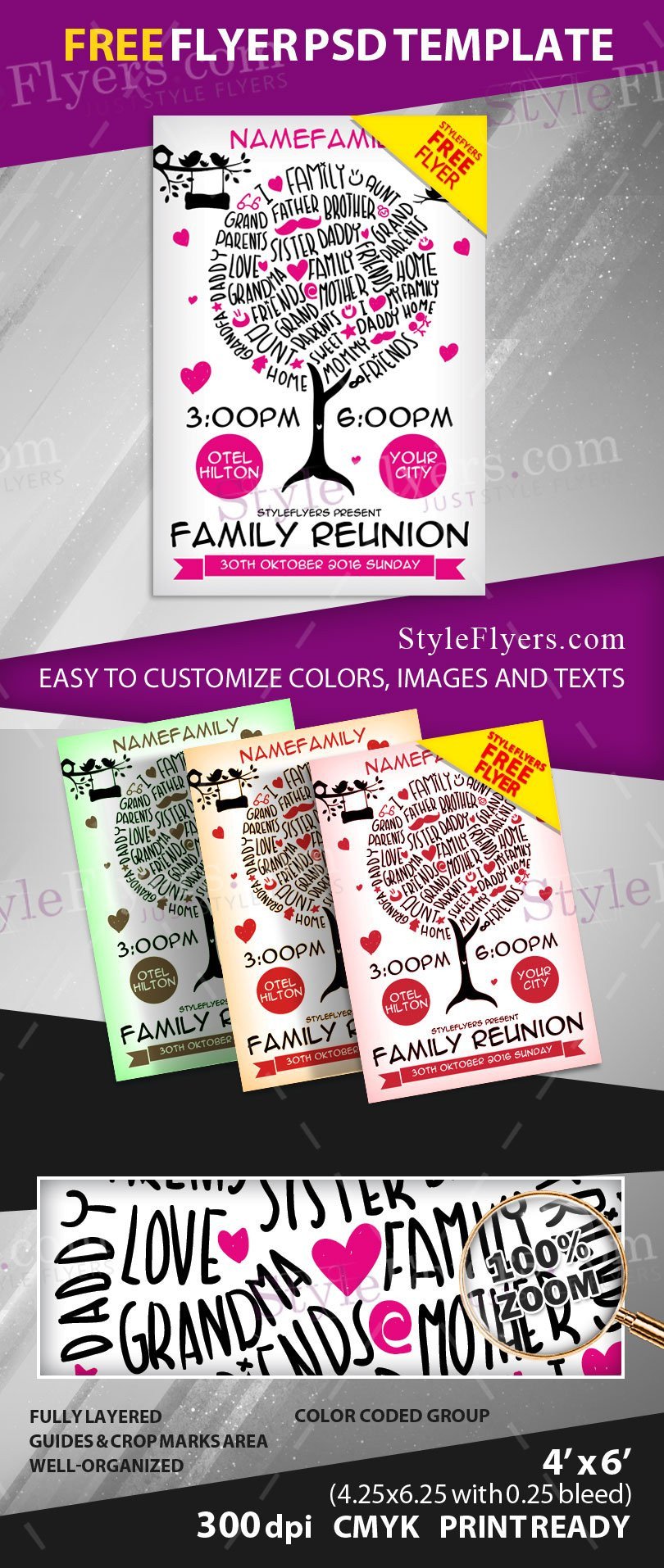 Family Reunion FREE PSD Flyer Template Free Download