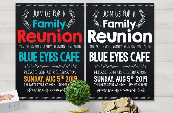 Family Reunion Party Flyer Card Templates Creative Market