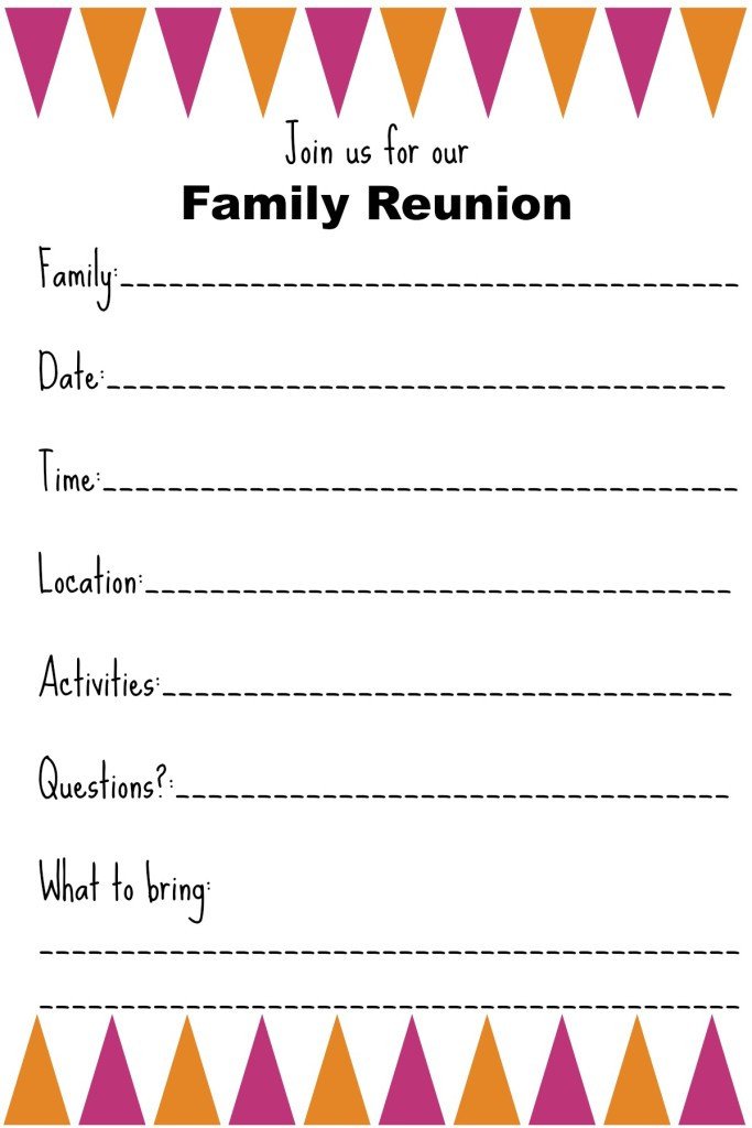 Family Reunion Invitation Templates Ginny s Recipes & Tips