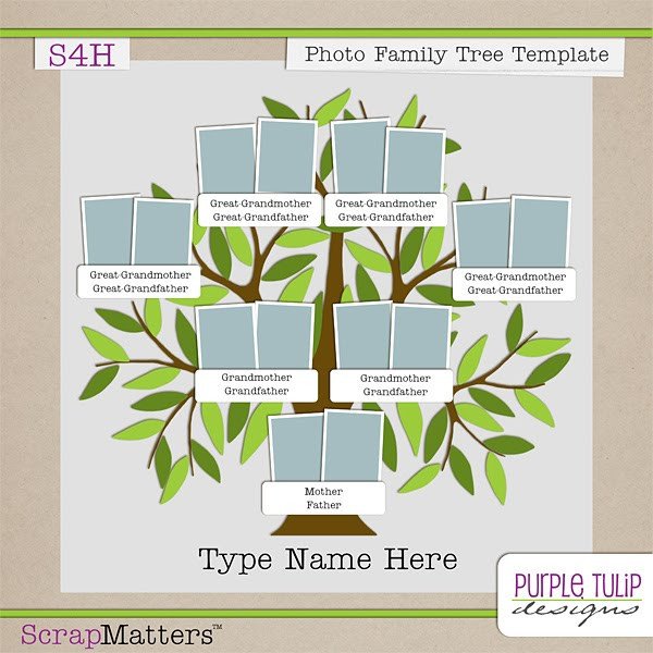 Purple Tulip Designs Family Tree Template