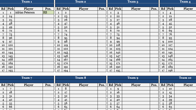 Own your fantasy football draft with this epic Excel