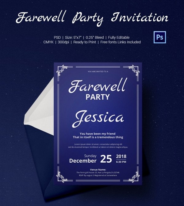 Farewell Party Invitation Template 26 Free PSD Format