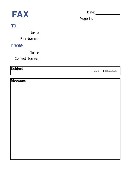 Free fax cover sheet template Download