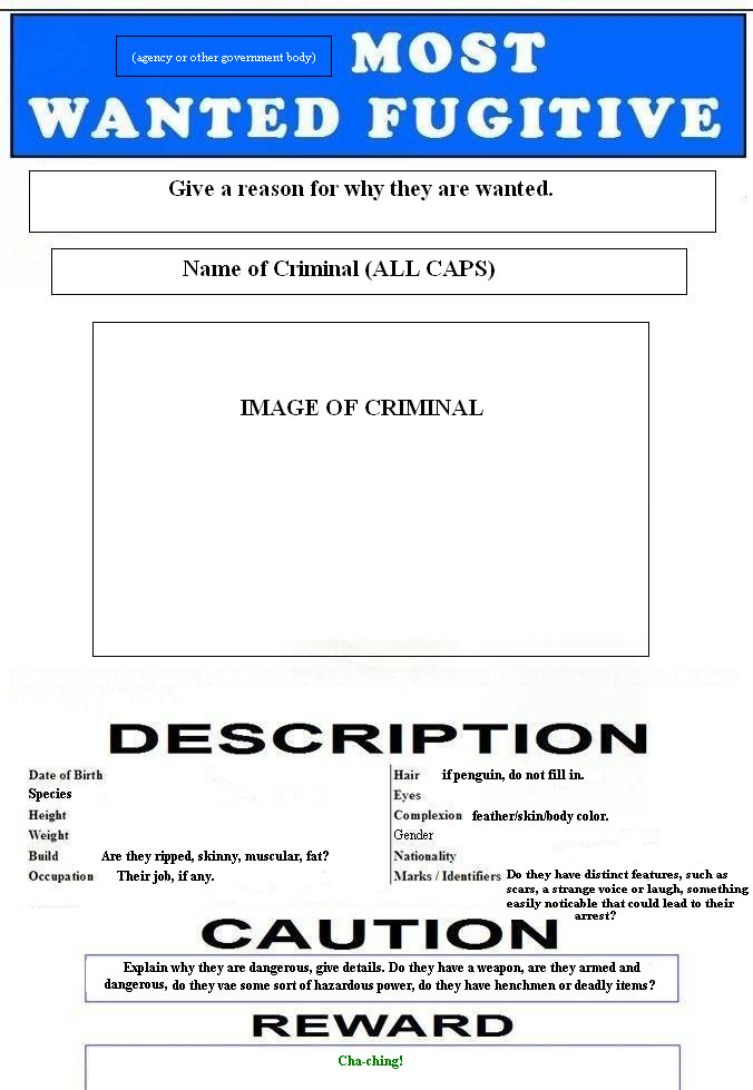 Image Wanted poster template PNG