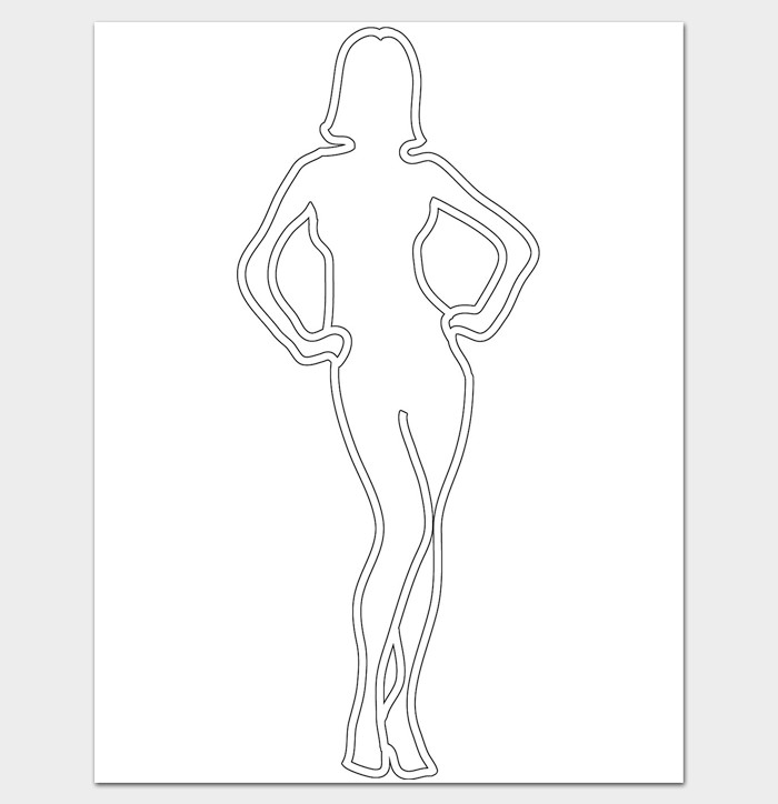 Female Body Outline Template 9 Printable Worksheets