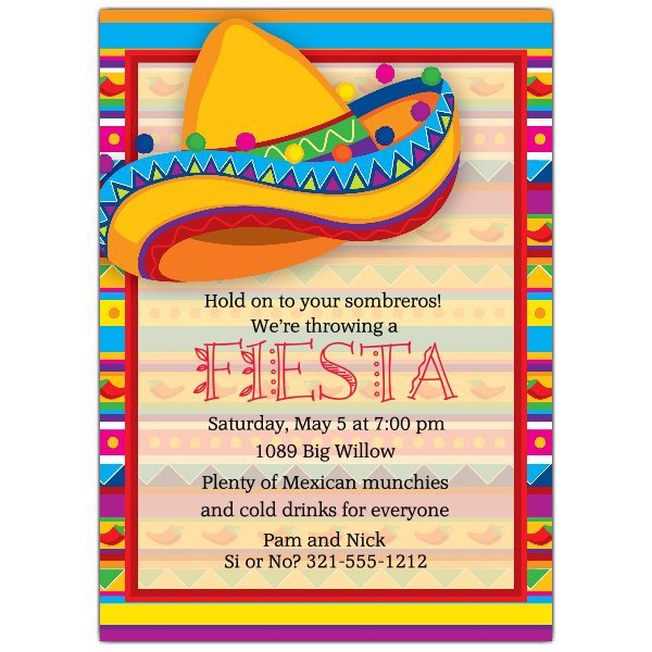 Big Sombrero Fiesta Invitations