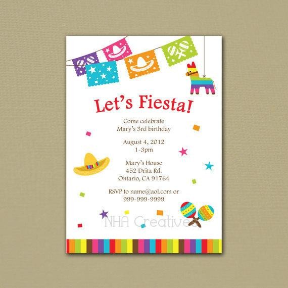 Fiesta Birthday Invitation Personalized DIY Printable