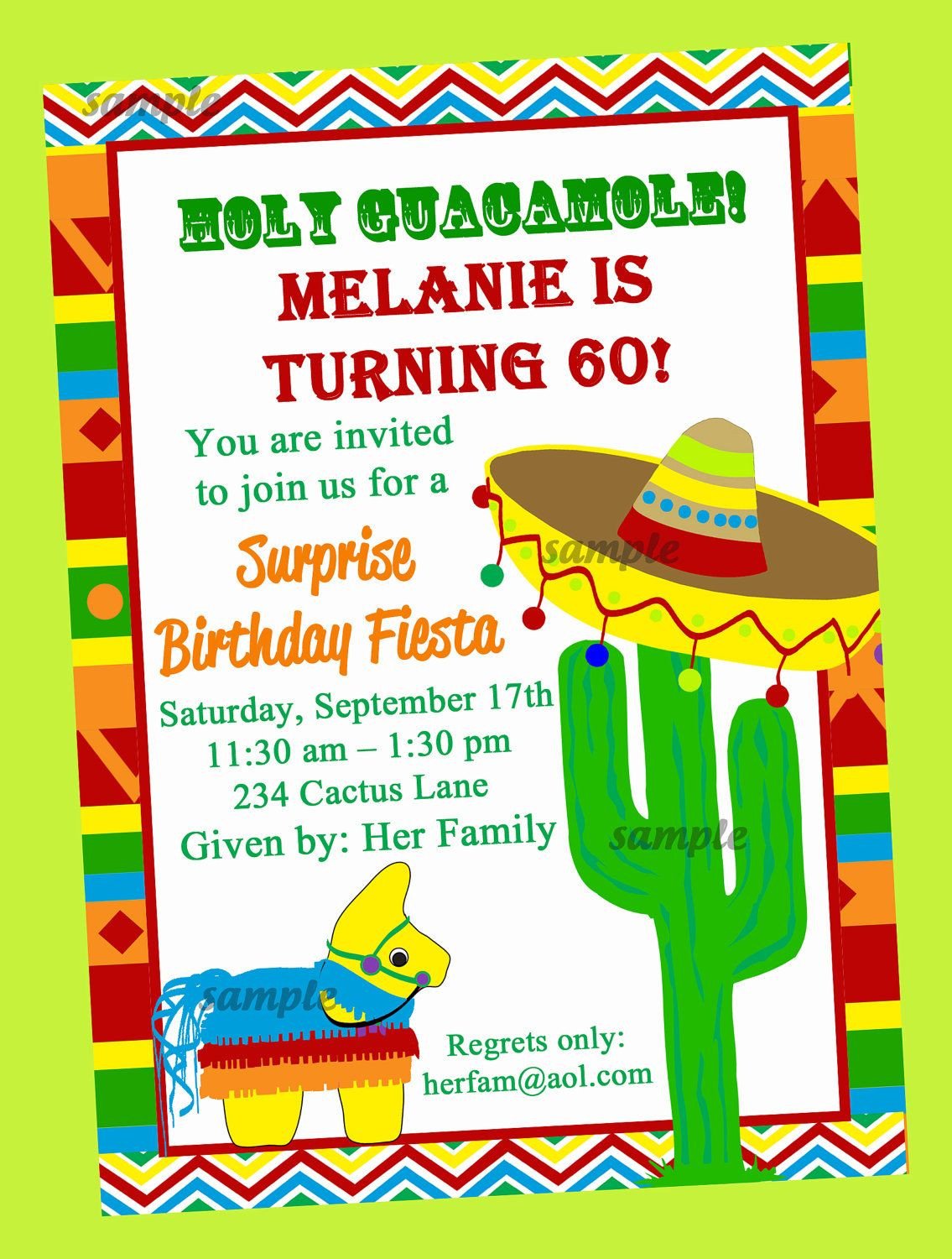 Fiesta Party Invitation Printable Birthday by