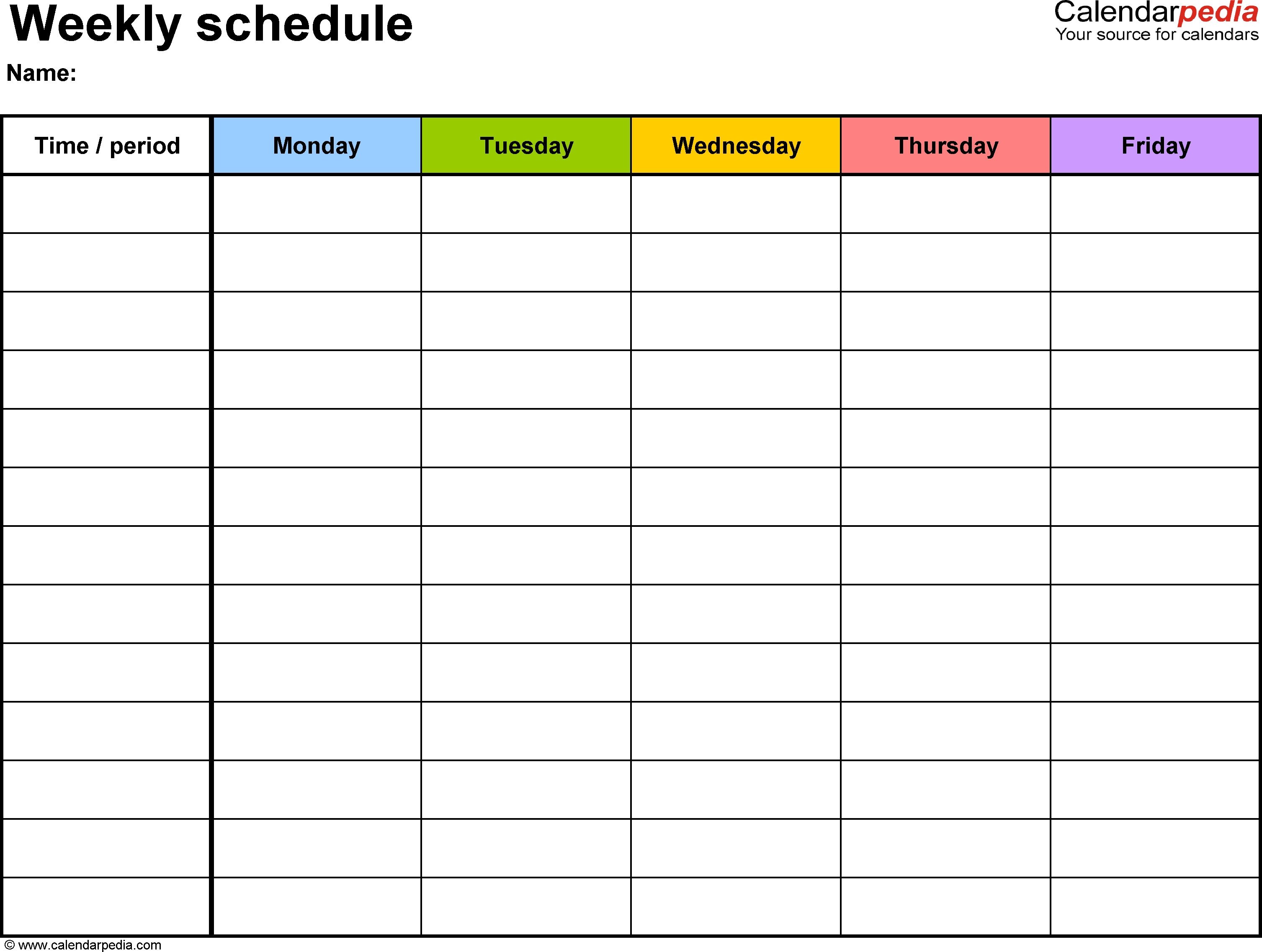 Calendar Template To Fill In And Print
