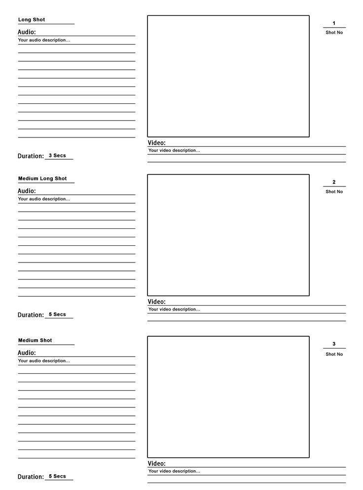 film storyboard template Google Search