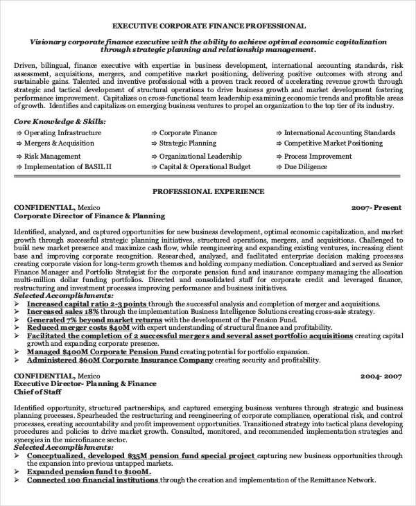 28 Finance Resume Templates PDF DOC