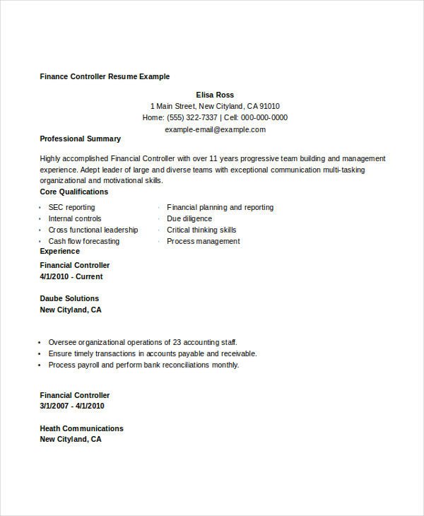 28 Finance Resume Templates PDF DOC