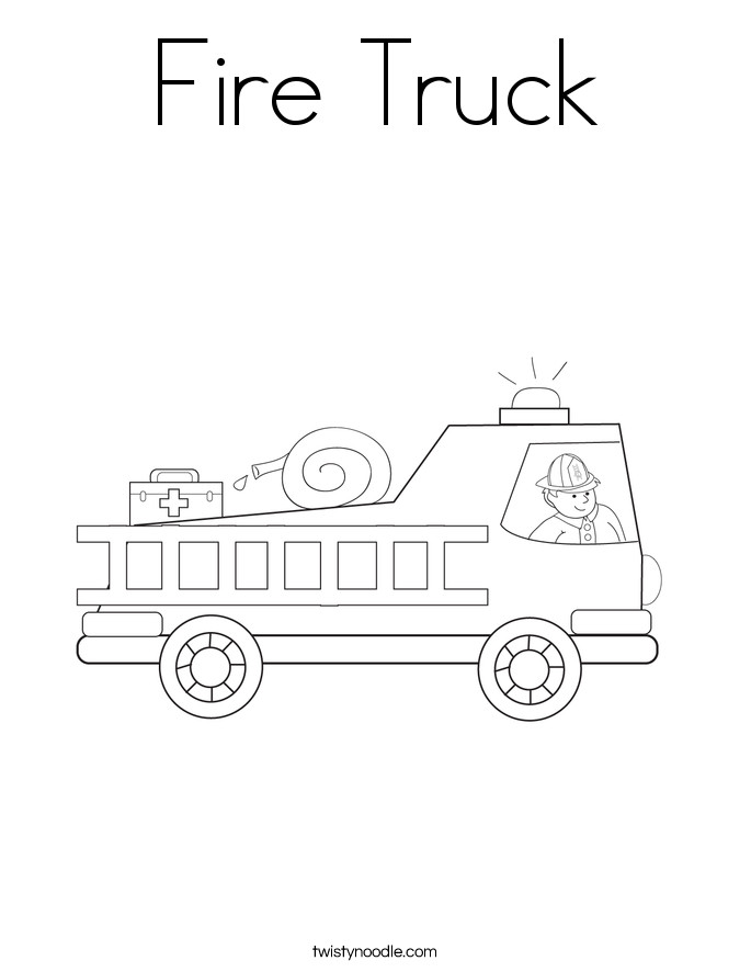Fire Truck Coloring Page Twisty Noodle