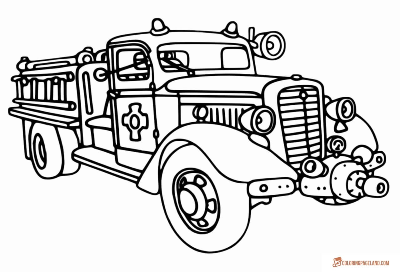 Fire Truck Coloring Pages Free Printable in HD