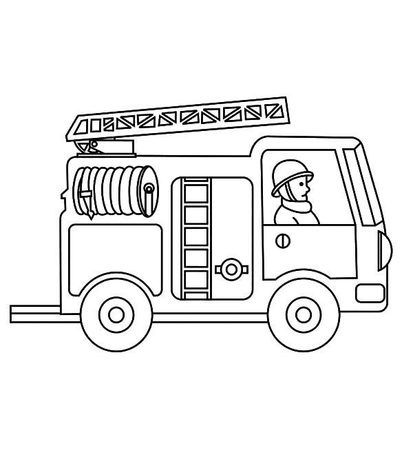 Fire Truck Simple Coloring Pages