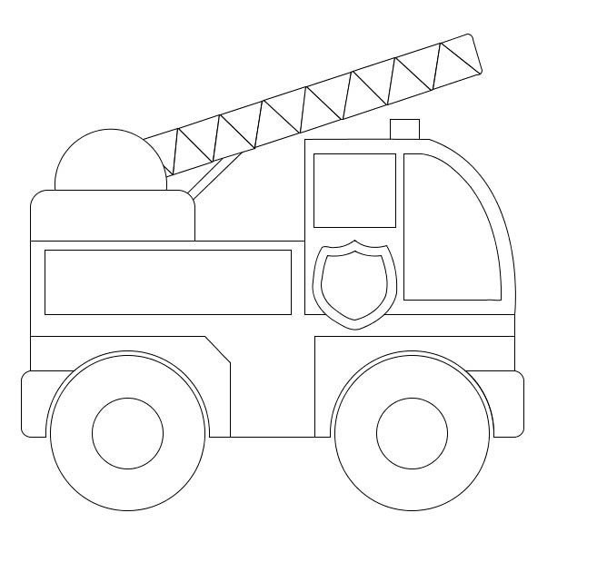 Fire Truck Simple Coloring Pages