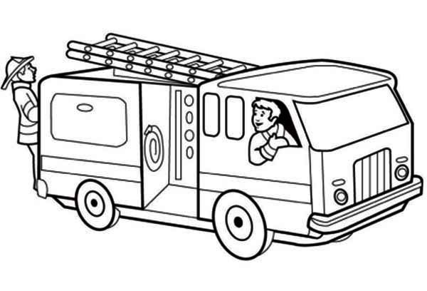 Firetruck 25 Transportation – Printable coloring pages