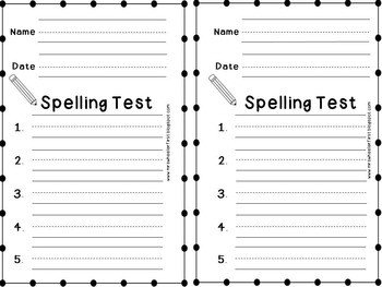 First Grade Spelling Test Papers by Mrs Wheeler