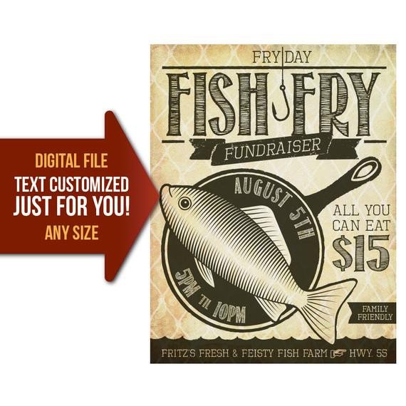 Friday Fish Fry fish fry church fundraiser benefit flyer