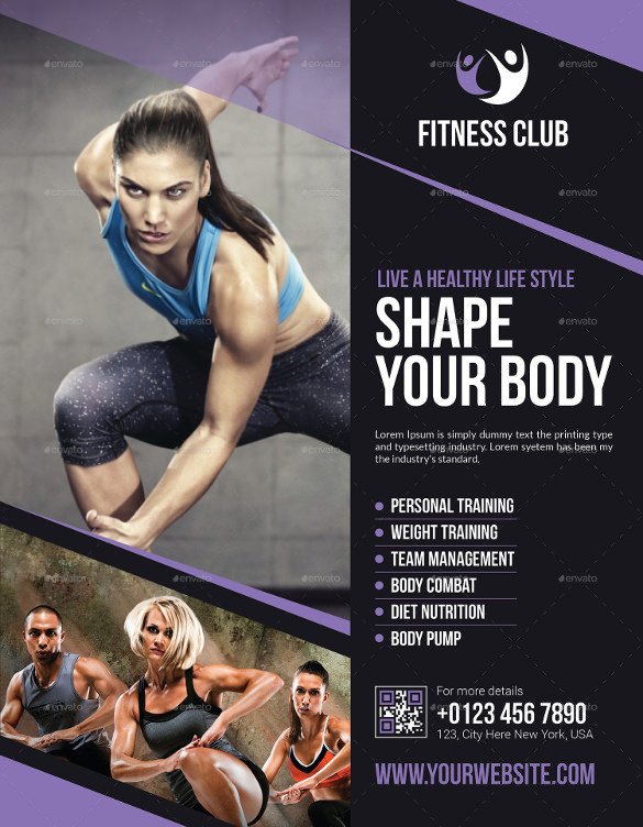 17 Fitness Flyers PSD Vector EPS Word AI Formats