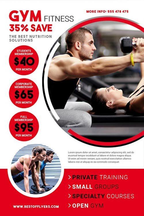 Download the Gym Fitness Free Flyer Template for shop