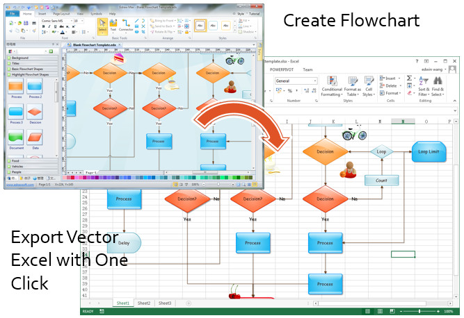Make Great looking Flowcharts in Excel