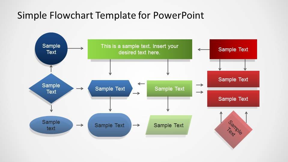 Simple Flowchart Template for PowerPoint SlideModel