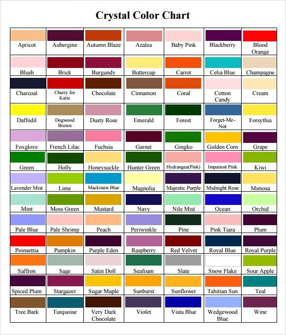 Sample Food Coloring Chart 8 Documents in PDF