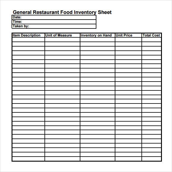 Food Inventory Template 9 Download Free Document in PDF