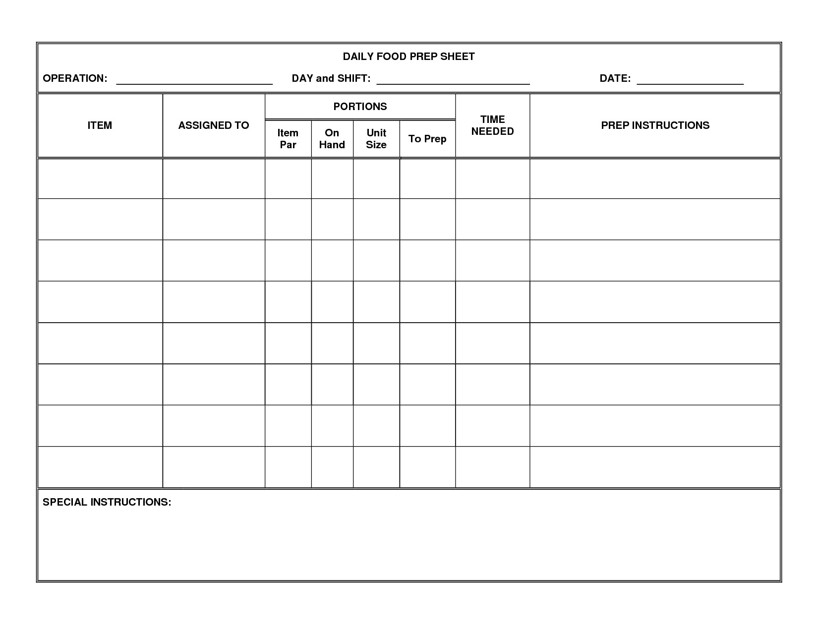 26 of Food Production Sheet Template