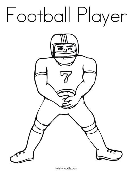 Football Player Coloring Page Twisty Noodle