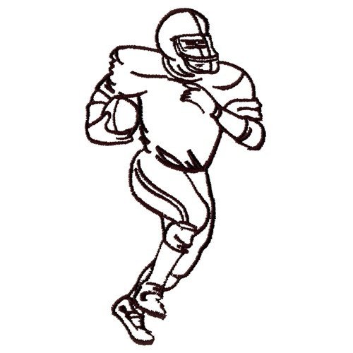 Football Player Outline Embroidery Designs Machine