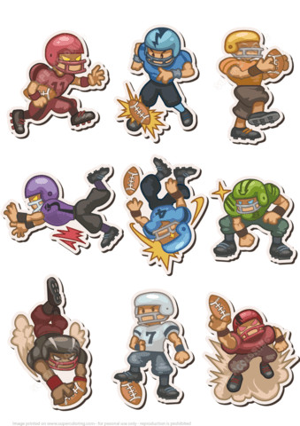 Printable Football Players Stickers