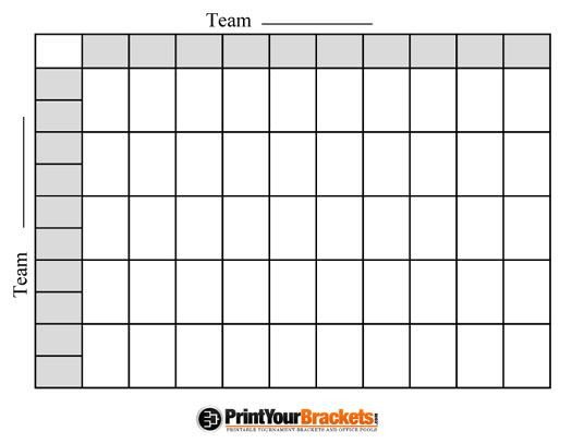 Free Printable Football Squares Grid