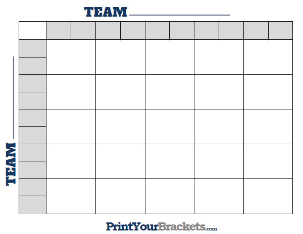 Printable 25 Square Football Grid Template