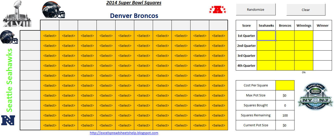 2014 super bowl squares spreadsheet