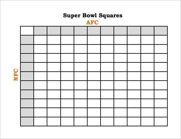 Super Bowl Squares Template Excel