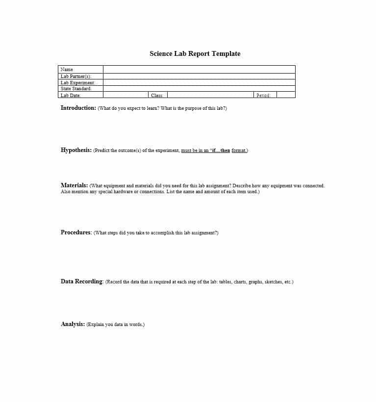 40 Lab Report Templates & Format Examples Template Lab