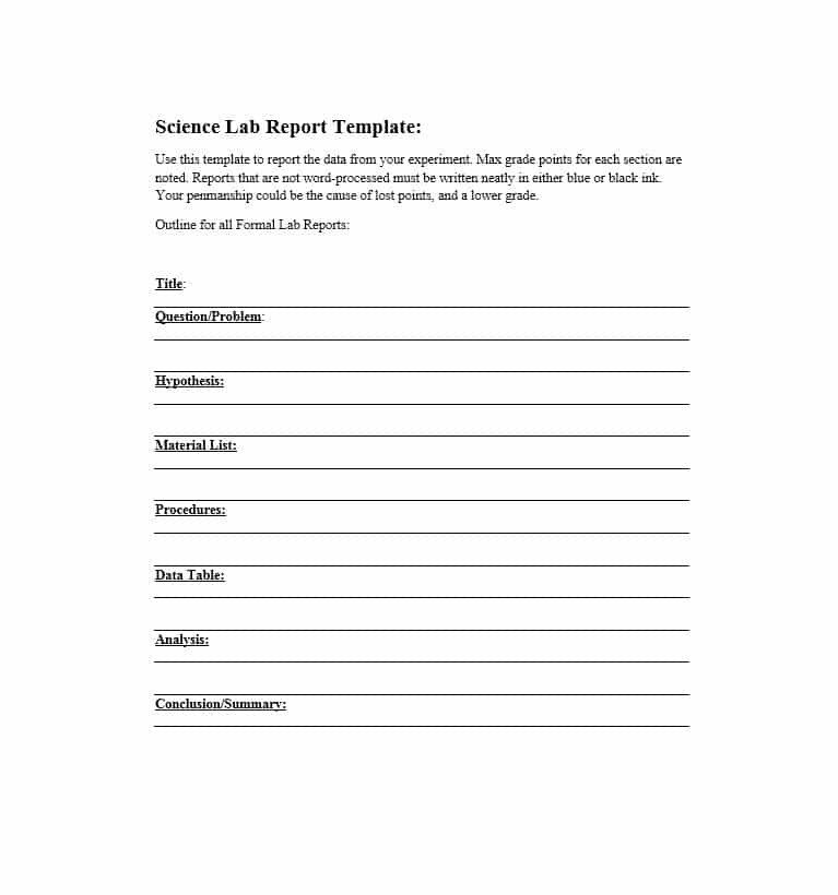 40 Lab Report Templates & Format Examples Template Lab