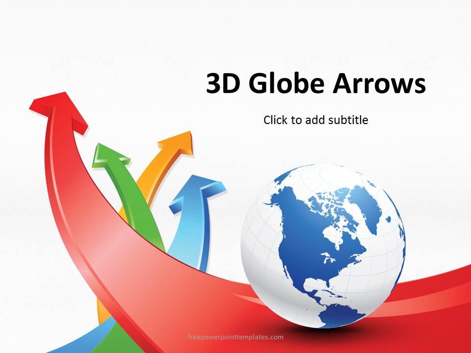 Free 3D Globe Arrows PowerPoint Template