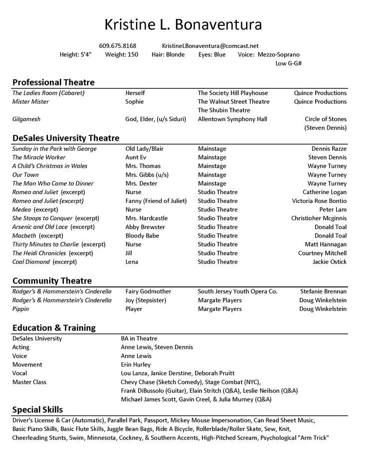 Best 25 Acting resume template ideas on Pinterest