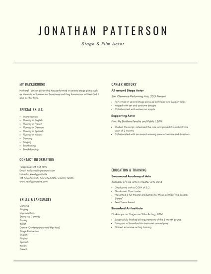 Customize 29 Acting Resume templates online Canva