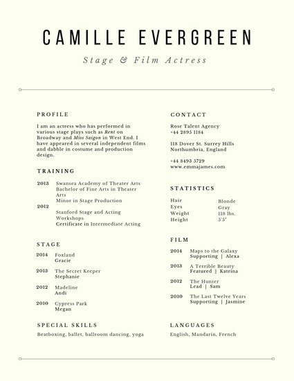 Customize 29 Acting Resume templates online Canva